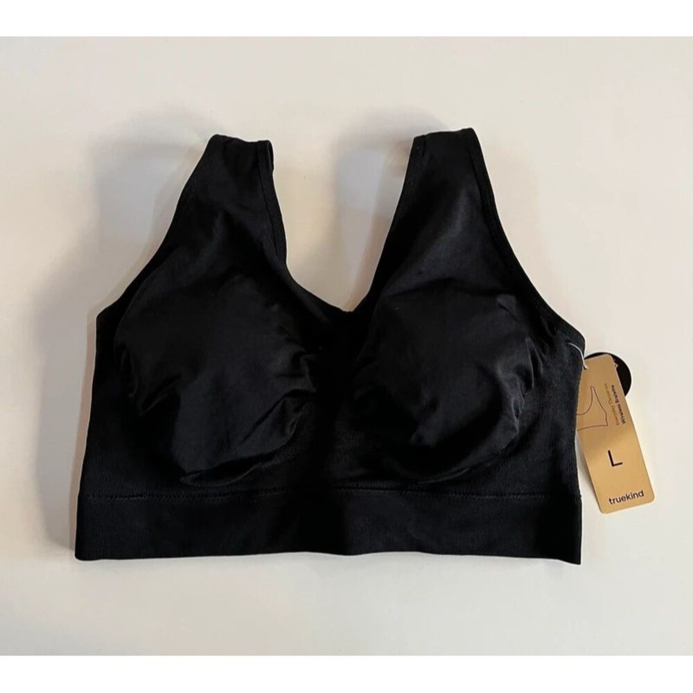 NWT Truekind Everyday Throw-on Wireless Bralette Black size Large